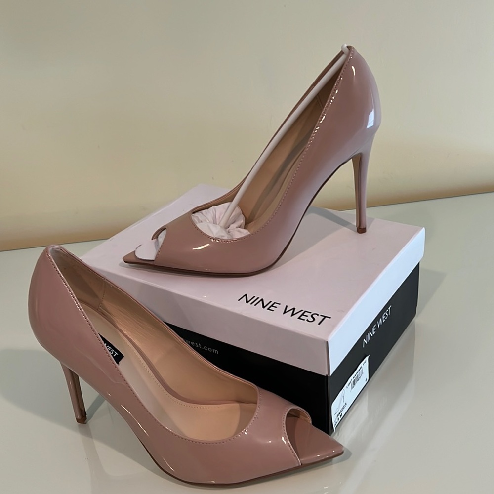 Nine West Point toe open toe heels